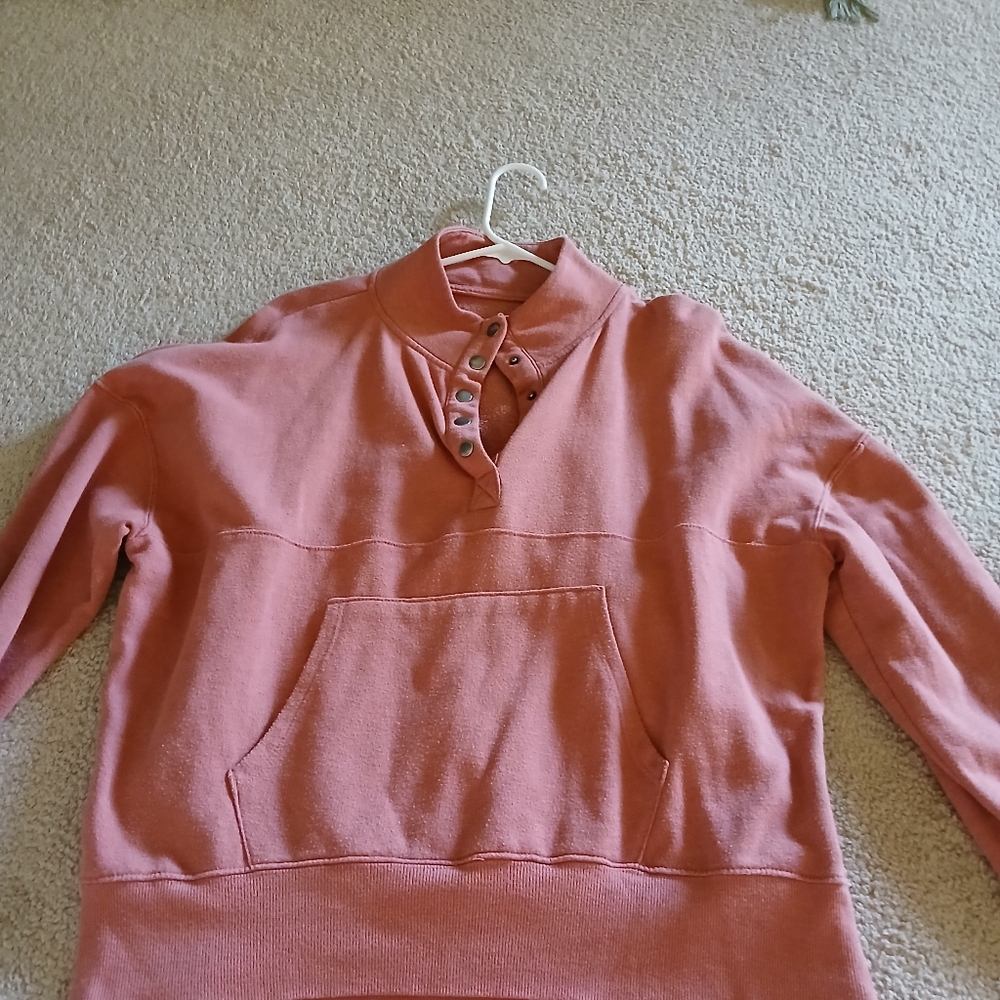 Women's Pink Sweater with Button Collar
